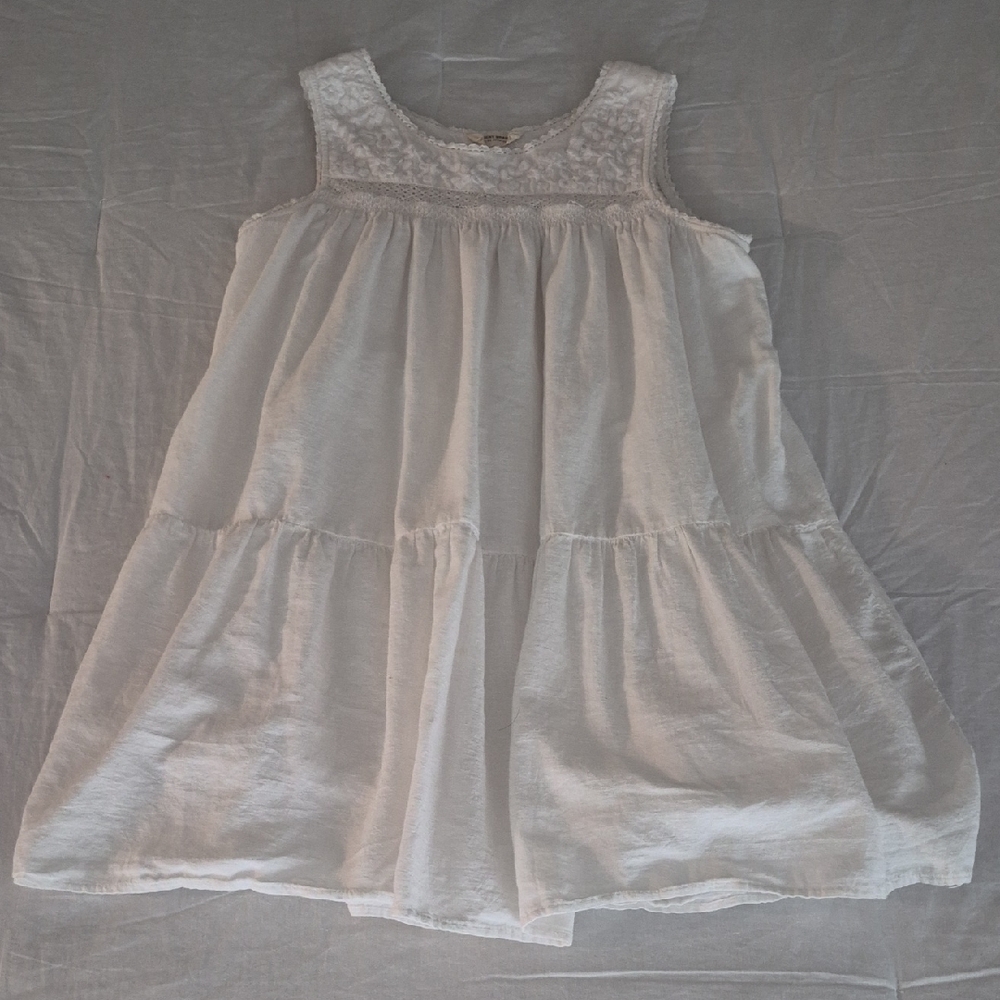Lucky Brand Embroidered Sleeveless Top Cotton Dress